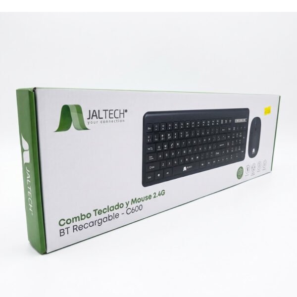 TECLADO Y MOUSE JALTECH BLUETOOTH+INALAMBRICO RECARGABLE