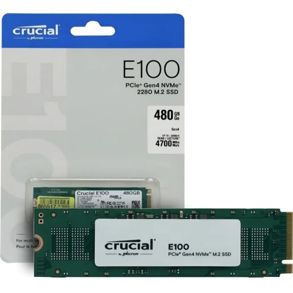 DISCO SSD CRUCIAL M2 PCIE 480 GB E100 NVM